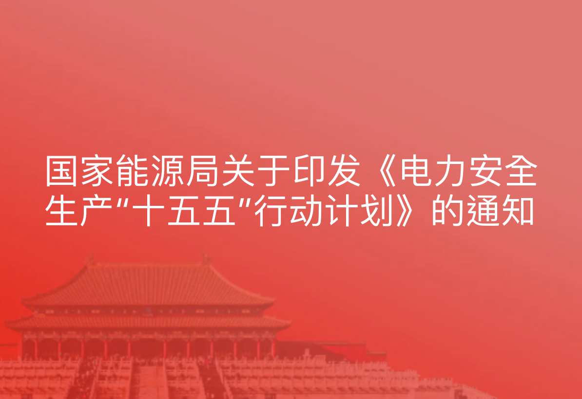 国家能源局关于印发《电力安全生产“十五五”行动计划》的通知