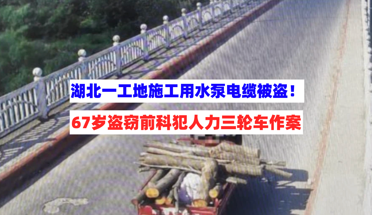 花甲老翁重操旧业！67岁盗窃前科犯用三轮车偷走工地水泵人赃并获